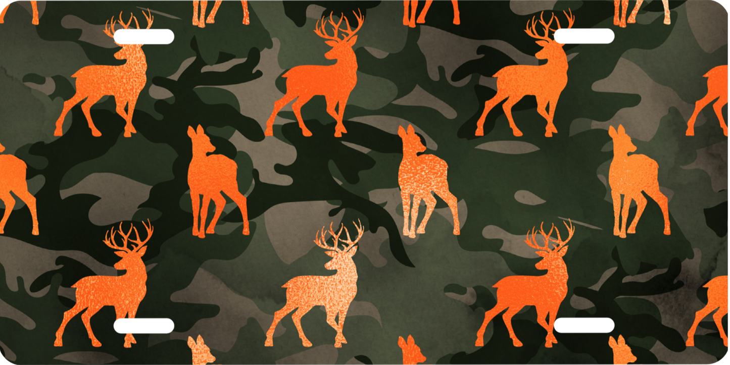 Hunting Deer Camo License Plate