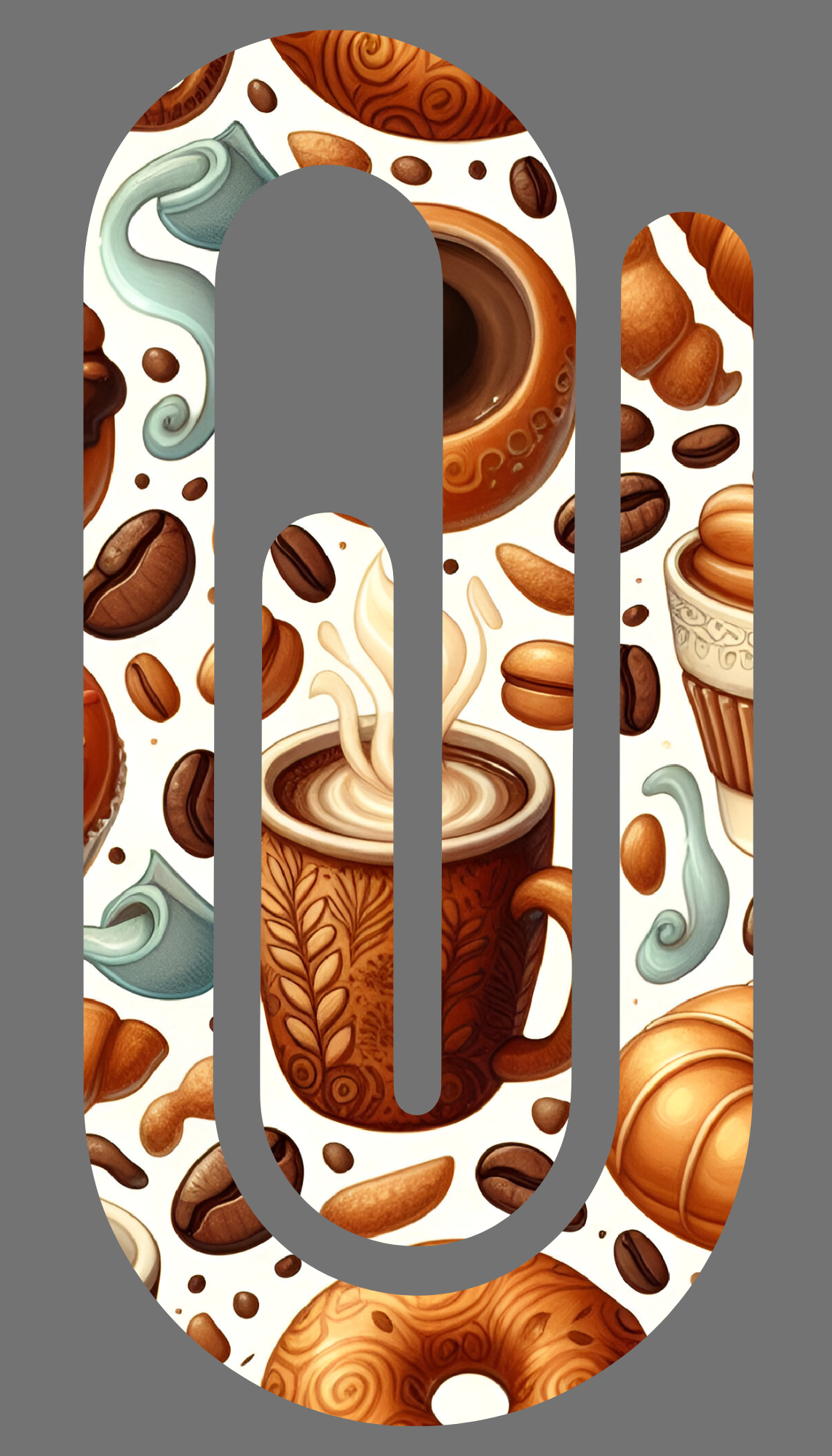 "Coffee/donuts" Jumbo paperclip