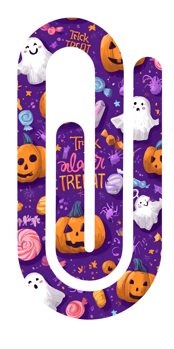 Purple Halloween Pumpkin Jumbo Paperclip