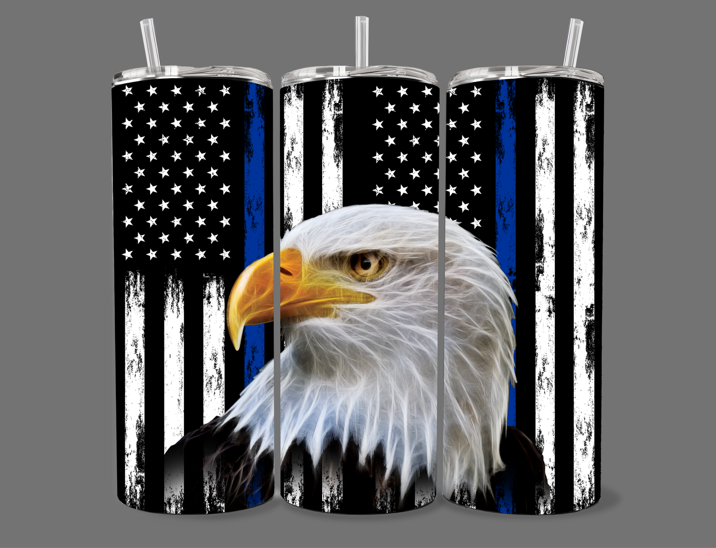 "Eagle Thin Blue line USA Flag" 20 oz Tumbler