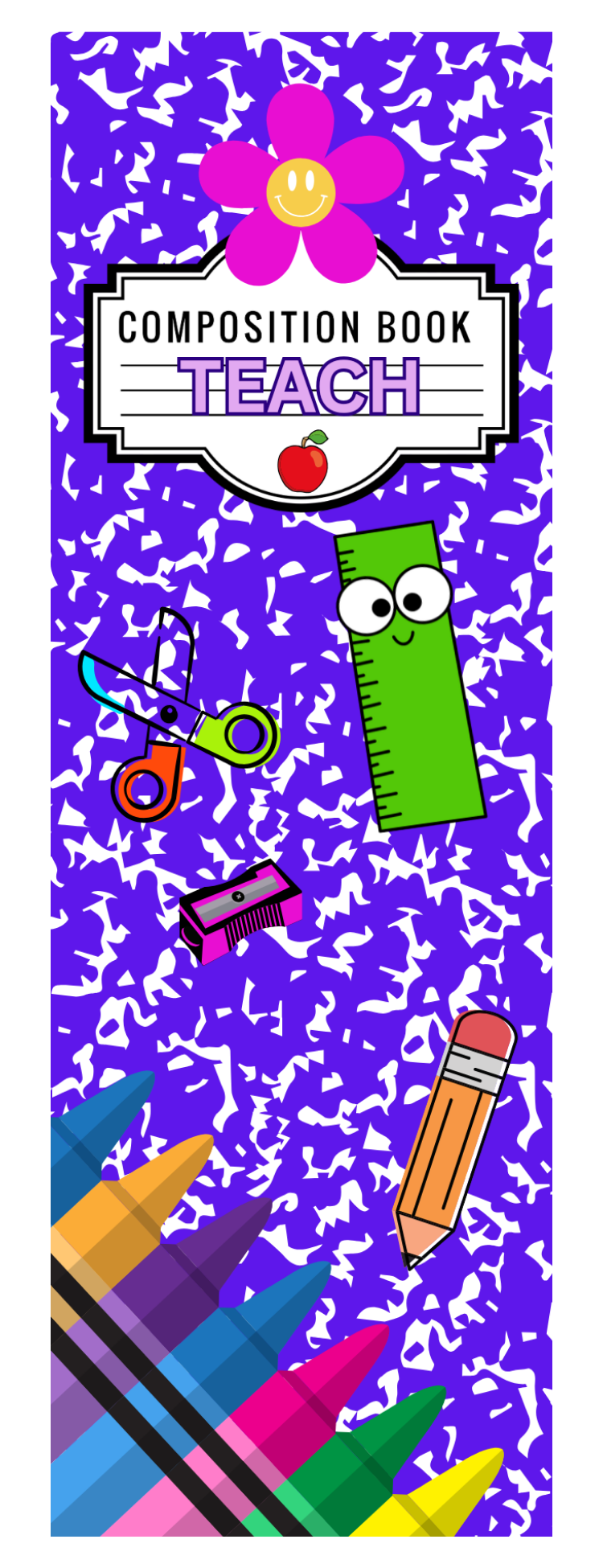 "Dark Purple Teach Composition" Bookmark