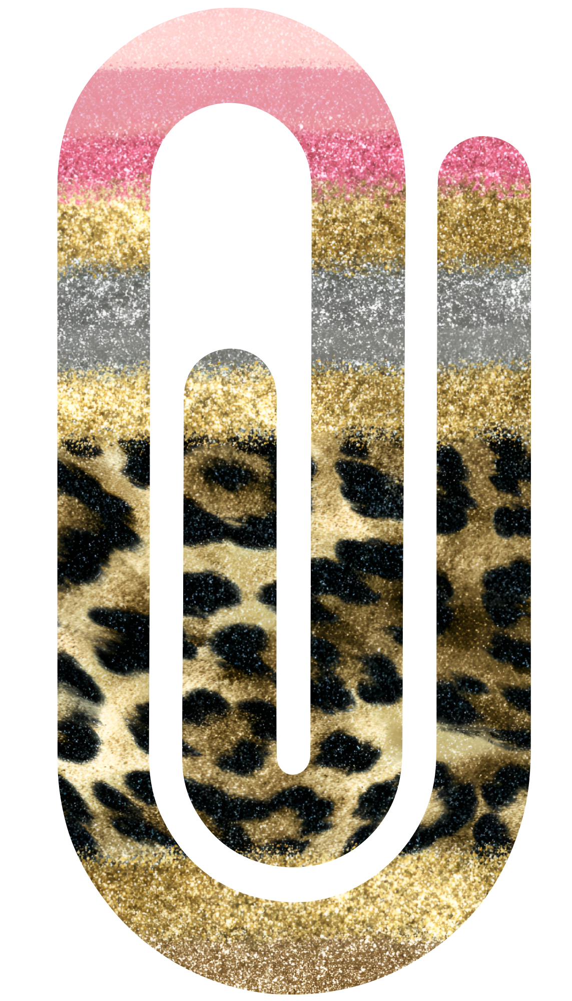 "Glitter leopard print" Jumbo paperclip