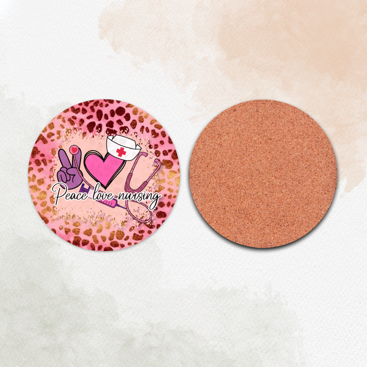 "Peace Love Nursing" Coaster