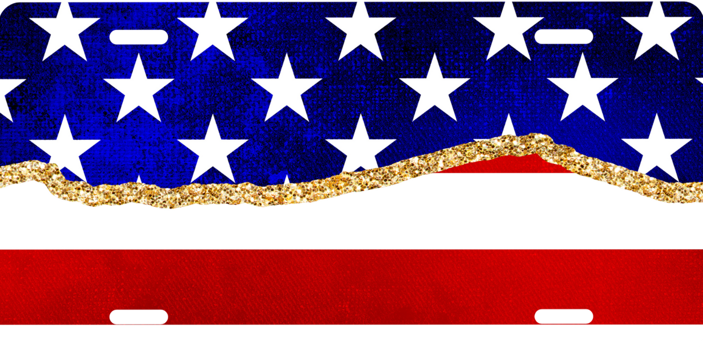 USA American Flag License Plate