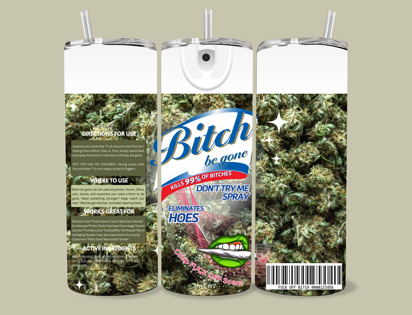"Bitch Spray, Eliminate Hoes" 20 oz Tumbler