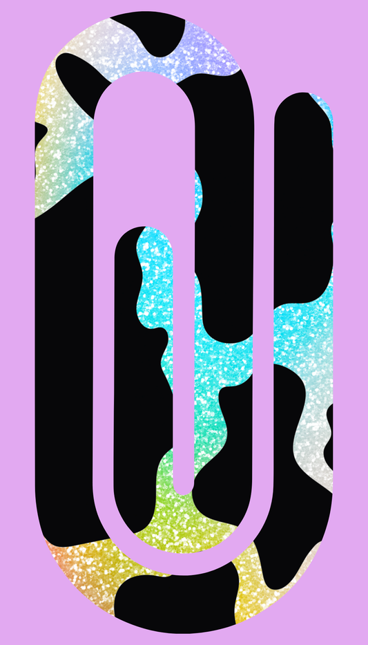 "Colorful cow print" Jumbo paperclip