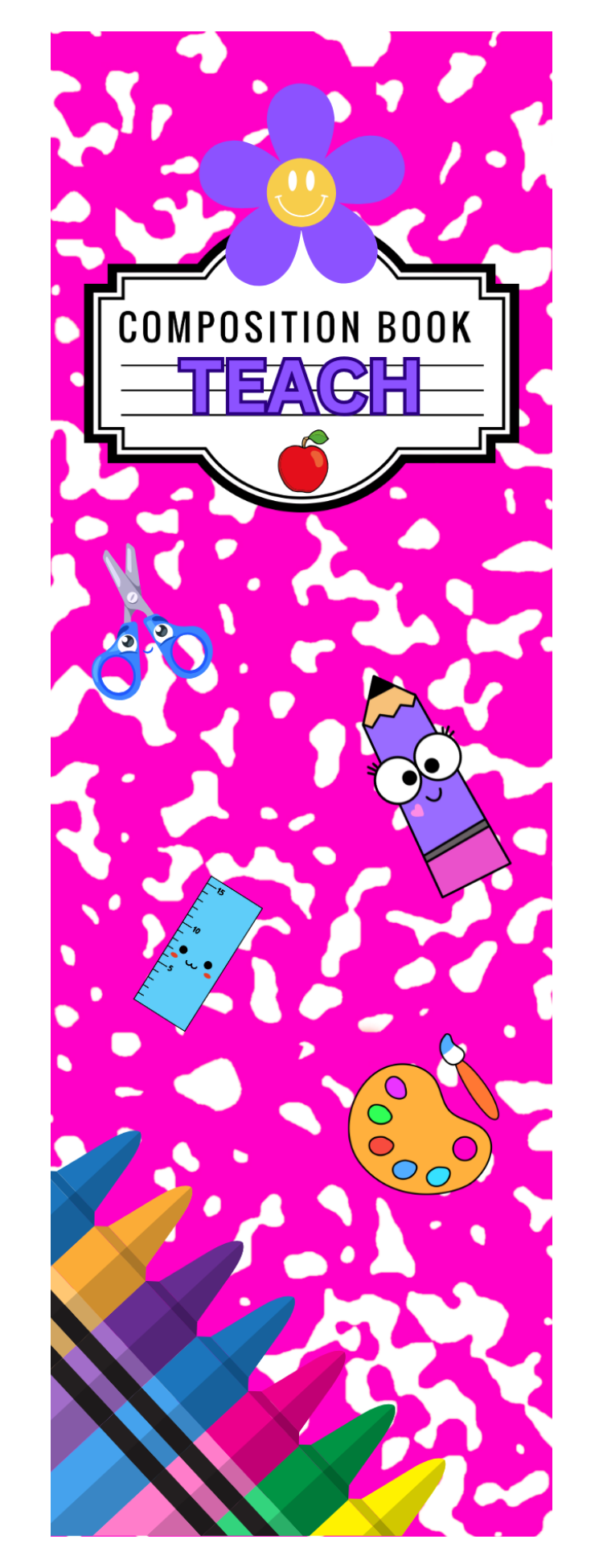 "Pink Teach Composition themed" Bookmark