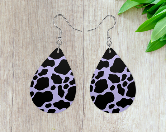 "Cow print" Purple Earrings