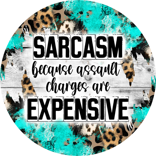 Funny/Sarcastic "sarcasm because assault charges are expensive - I can't adult today" coaster set