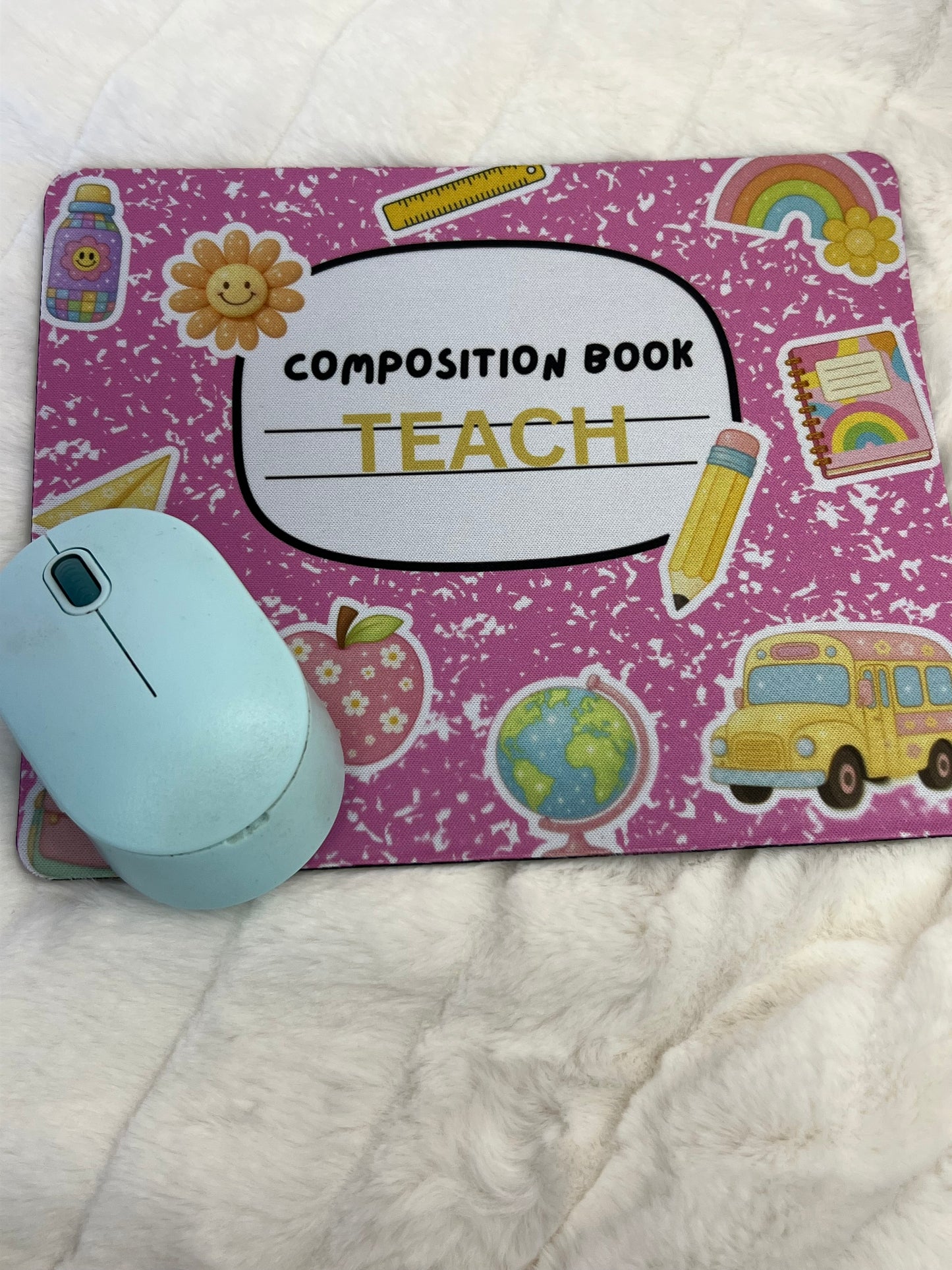 Pink Composition Teach Mouse Pad