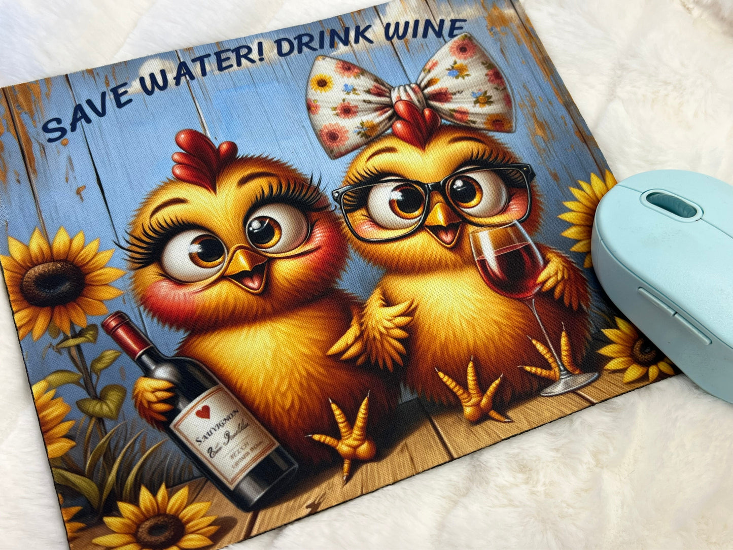 Save Water! Drink Wine Mouse Pad