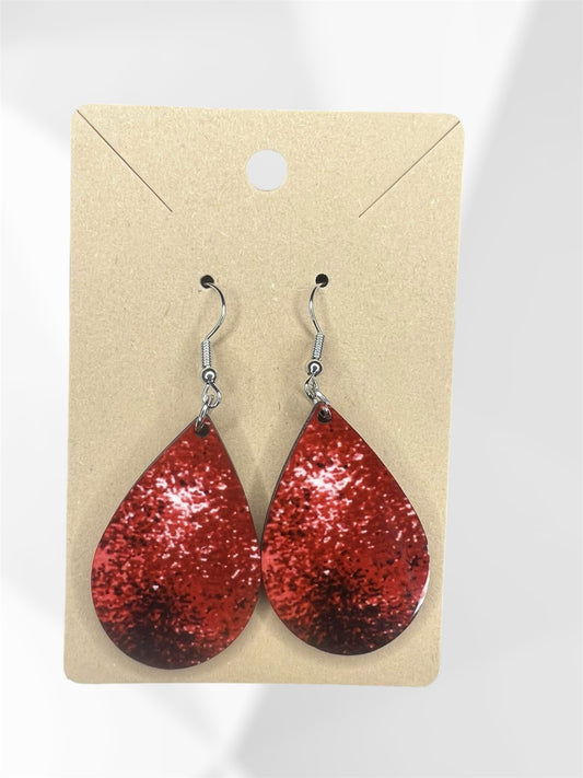 sparkly red earrings