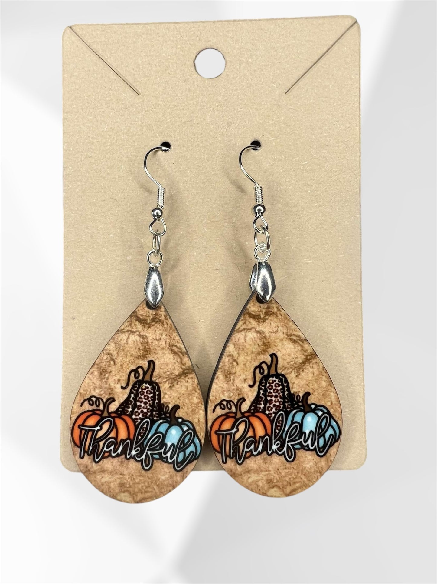 “thankful” pumpkin earrings