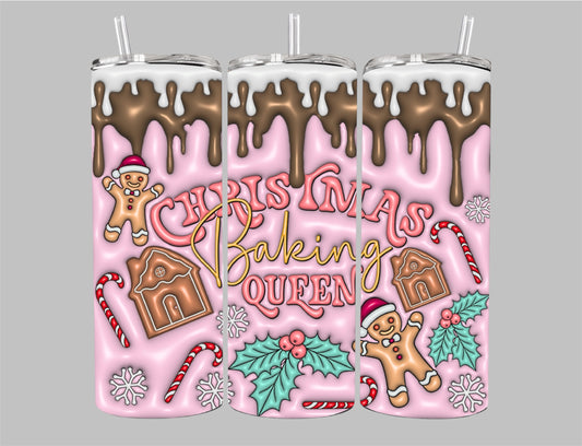 “Christmas baking queen” tumbler