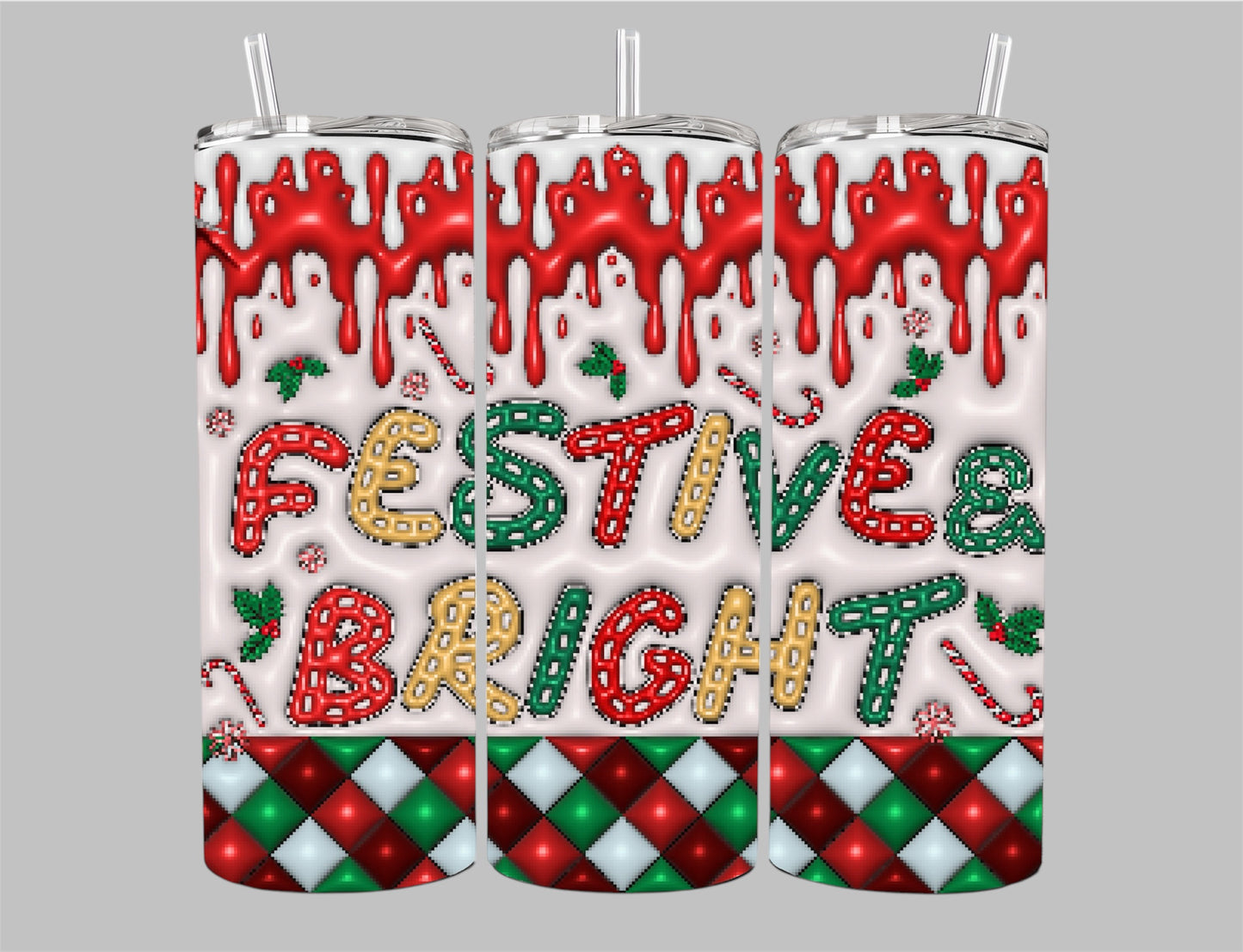 “festive & bright” holiday tumbler