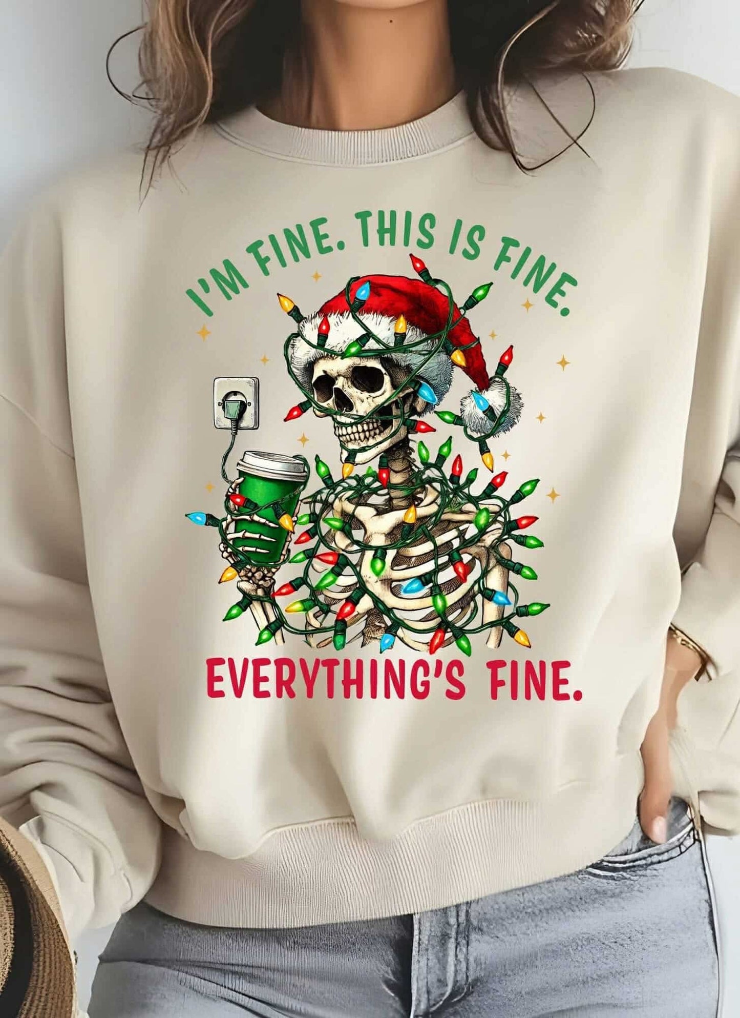 “everything’s fine” christmas sweatshirt