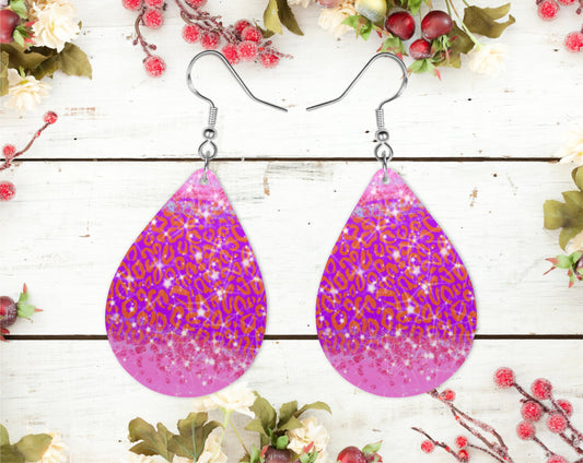 pink sparkly earrings