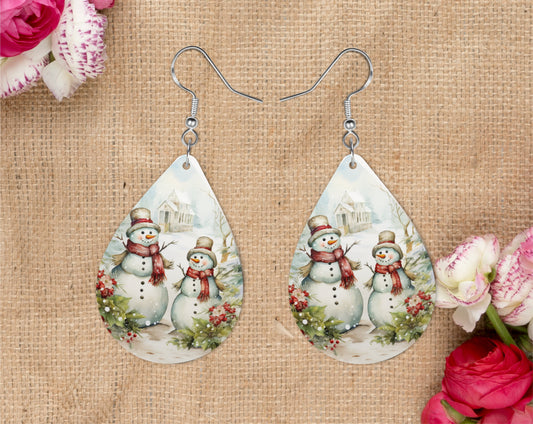 snowman earrings