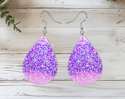 pink and purple sparkly earrings