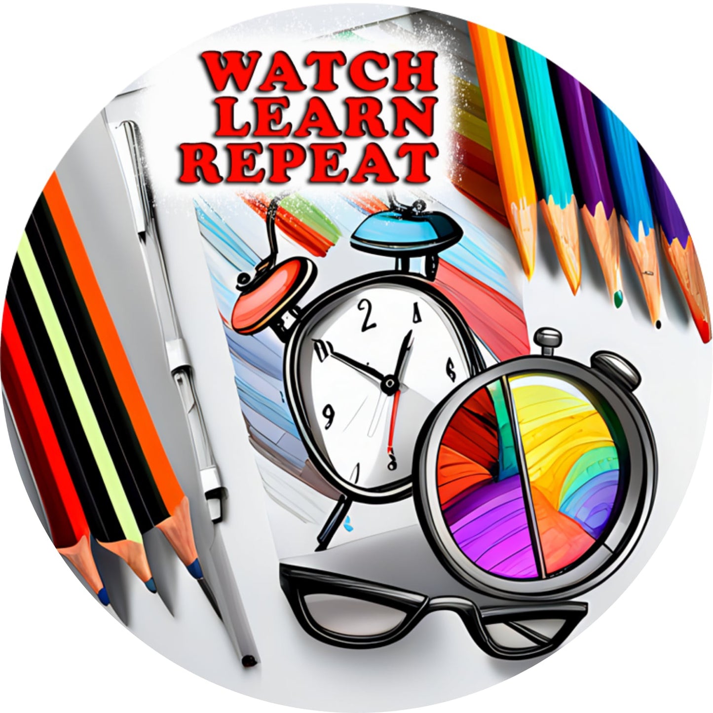 "watch, learn, repeat" coaster