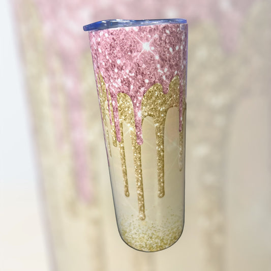 Sparkly pink and gold Tumbler