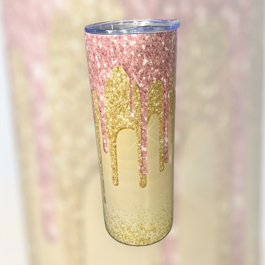 Sparkly pink and gold Tumbler